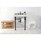 Kingston Brass 30 Carrara Marble Console Sink with Stainless Steel Legs, Marble WhiteMatte Black LMS30M8SQ0ST - alternate 3